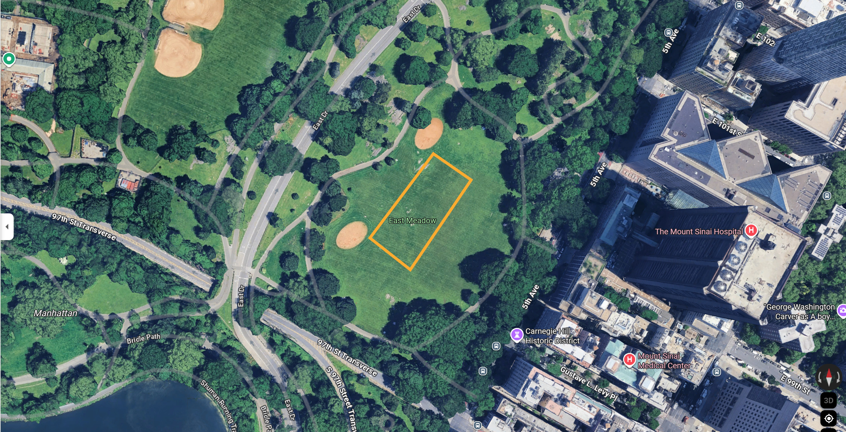 East Meadow with outline of a possible paddock